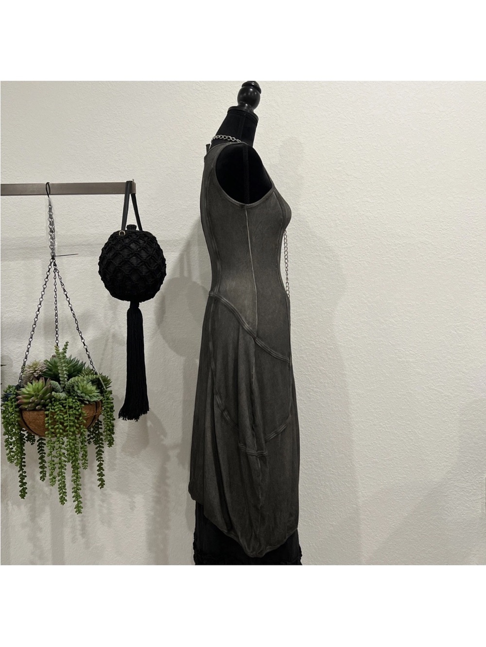 Rundholz Washed Charcoal Architectural Midi Dress M - Picture 10 of 16